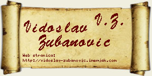 Vidoslav Zubanović vizit kartica